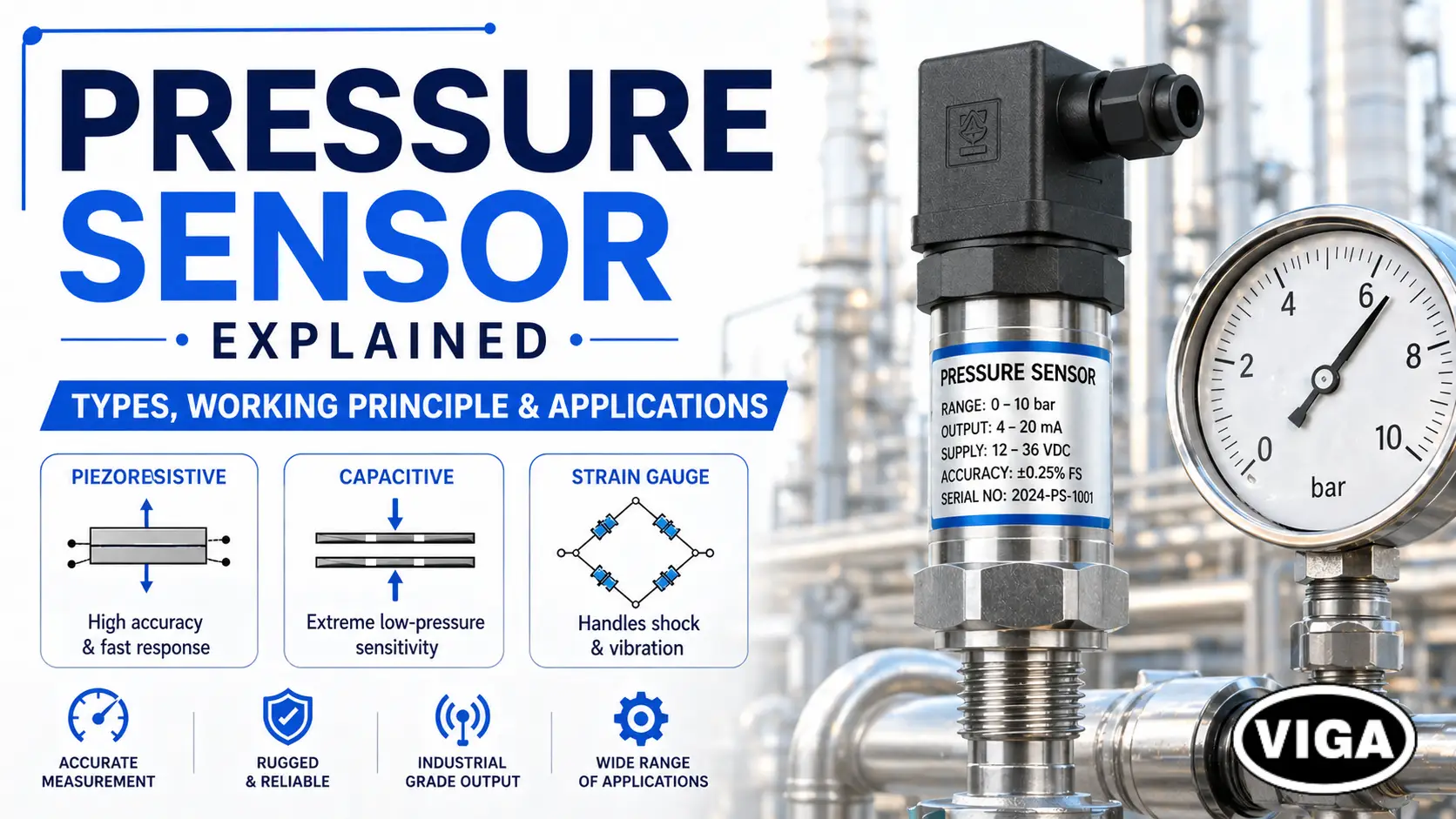 Pressure Sensor Explained Types, Working Principle & Applications
