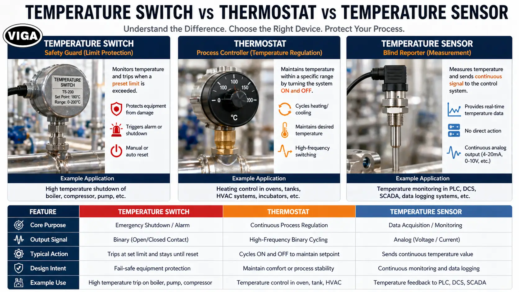 The Industry Confusion: Temperature Switch vs Thermostat vs Sensor