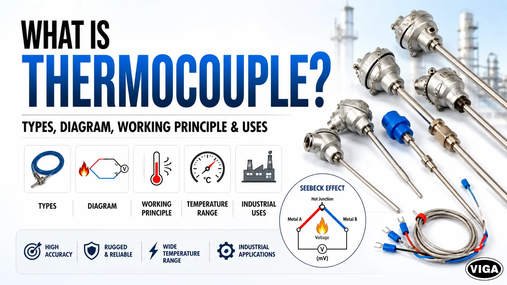 What is Thermocouple Types, Diagram, Working Principle & Uses