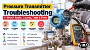 Pressure transmitter troubleshooting for 4–20 mA faults and diagnostics